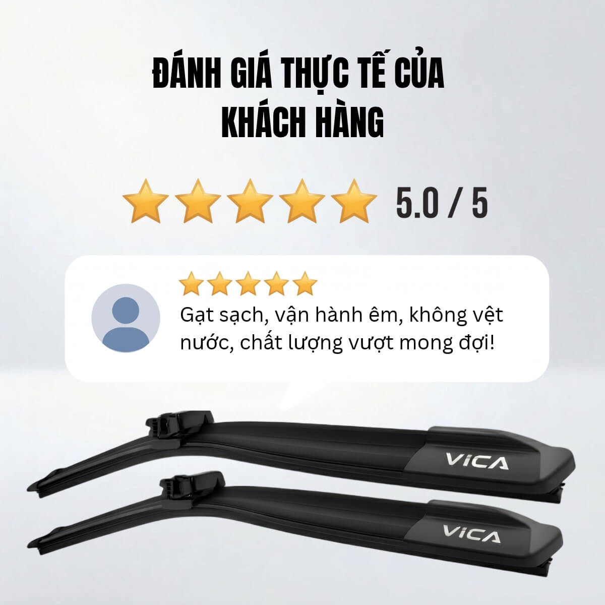 Bộ gạt mưa ô tô VICA thân mềm cao cấp siêu sạch siêu êm