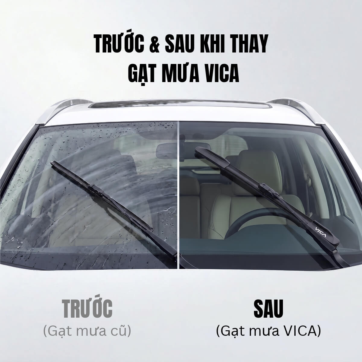 Bộ gạt mưa ô tô VICA thân mềm cao cấp siêu sạch siêu êm